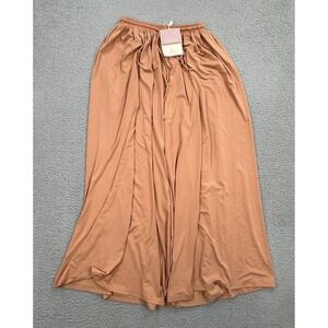 Nap Loungewear Flowy Wide Leg Pants Women's Small Brown Orange Elastic Waist NEW